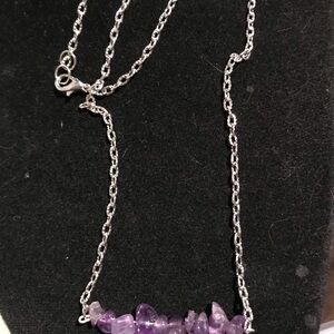 Amethyst Crystal Bar Necklace